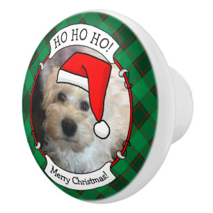 Custom Christmas Foto Rahmen rot & grün Kariert Keramikknauf