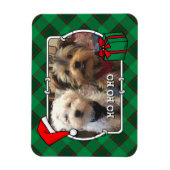Custom Christmas Foto Rahmen rot & grün Kariert Magnet (Vertikal)