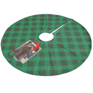 Custom Christmas Foto Rahmen rot & grün Karierte H Fleece Weihnachtsbaumdecke