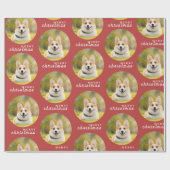 Custom Christmas Foto Red Wrapping Paper Geschenkpapier (Flach)