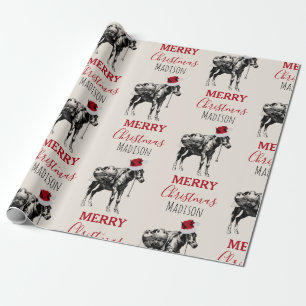 Custom Christmas Funny Vintag Donkey Weihnachtsman Geschenkpapier