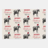 Custom Christmas Funny Vintag Donkey Weihnachtsman Geschenkpapier Set (Vorderseite 3)