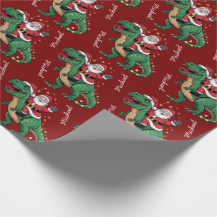 Custom Christmas Funny Weihnachten Auf einem Dinos Geschenkpapier