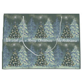 Custom Christmas Gift Bag Winter Forest Scene Große Geschenktüte (Vorderseite)
