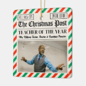 Custom Christmas Gift for Teacher Newspaper Keramikornament (Links)