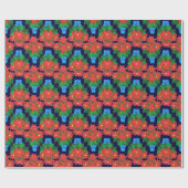 Custom Christmas Giftwrack: Poinsettias, Blue Geschenkpapier (Flach)