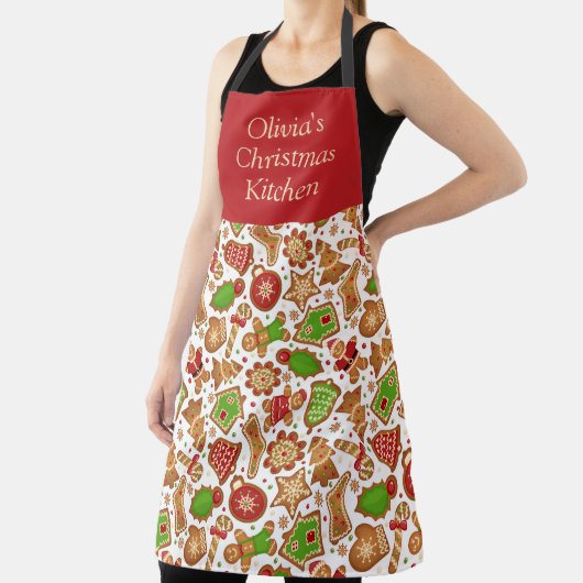 Custom Christmas Ginger Brot Red Green Schürze (InSitu)