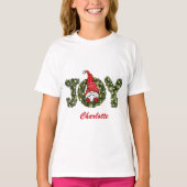 Custom Christmas Gnome Joy Red Green White T - Shi T-Shirt (Vorderseite)