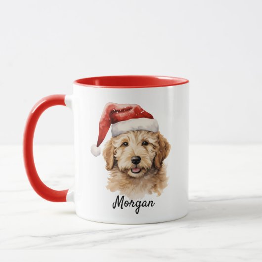 Custom Christmas Goldendoodle Dog Tasse (Links)