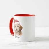 Custom Christmas Goldendoodle Dog Tasse (Vorderseite Links)