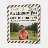 Custom Christmas Golfer Gift, Fun Golf Newspaper Keramikornament (Links)