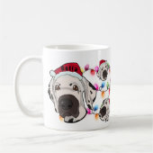 Custom Christmas Great Dane Head Weihnachtsmannmüt Kaffeetasse (Links)