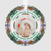 Custom Christmas Green Brown Family Photo Gift Ornament (Rückseite)