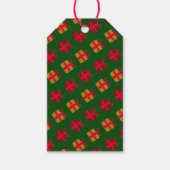 Custom Christmas Green, Gold, Red Festivals Tag Geschenkanhänger (Vorderseite)