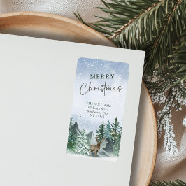 Custom Christmas Green Watercolor Rücksendeadresse Adressaufkleber