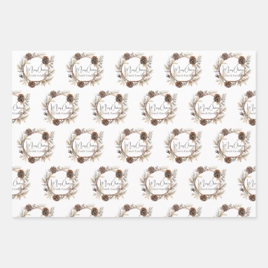 Custom Christmas Greetings Geschenkpapier Set (Vorderseite 3)