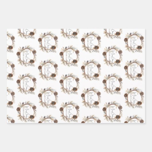 Custom Christmas Greetings Geschenkpapier Set (Vorderseite)