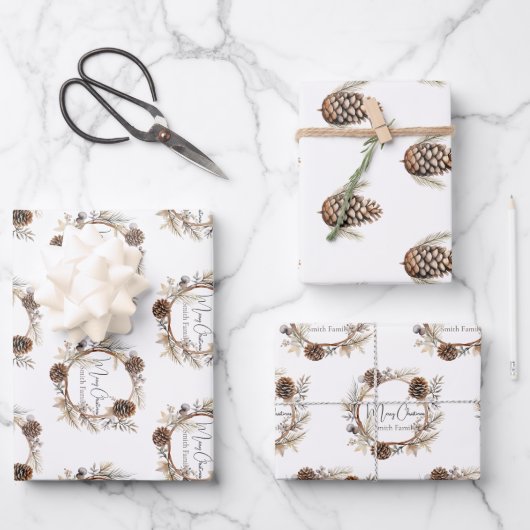 Custom Christmas Greetings Geschenkpapier Set (Vorderseite)