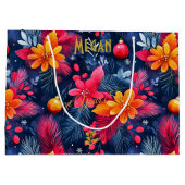 Custom Christmas Große Geschenktasche mit pulsiere Geschenktüte (Rückseite)