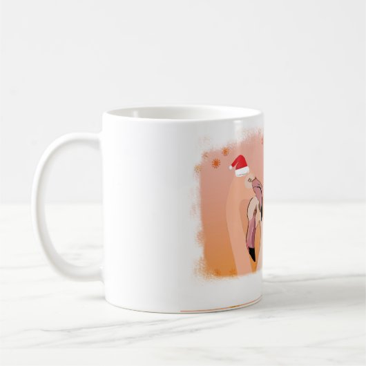 Custom Christmas & Happy New Year Flamingo Kaffeetasse (Links)