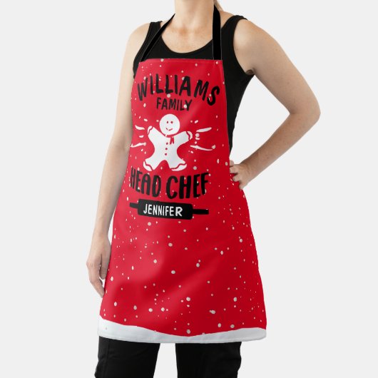 Custom Christmas Head Koch, Matching Family Schürz Schürze (InSitu)