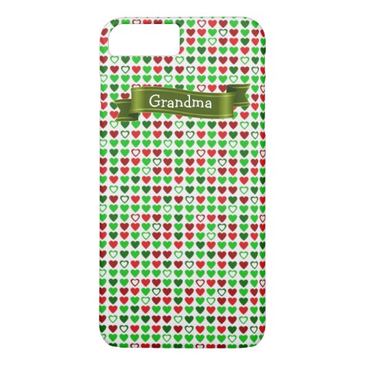Custom Christmas Hearts iPhone Case (Rückseite)