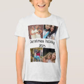 CUSTOM CHRISTMAS HOLIDAY 4 PHOTO COLLAGE Tri-Blend SHIRT (Vorderseite)