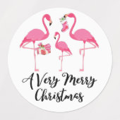 Custom Christmas Holiday Cheer Flamingos Etiketten (Design 2)