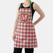 Custom Christmas Holiday Red Green Ivorham Gingham Schürze (InSitu)