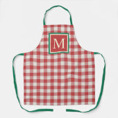 Custom Christmas Holiday Red Green Ivorham Gingham Schürze (Vorderseite)