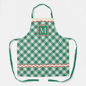 Custom Christmas Holiday Red Green Ivorham Gingham Schürze (Vorderseite)