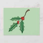 Custom Christmas Holly Postcards Postkarte (Vorderseite)