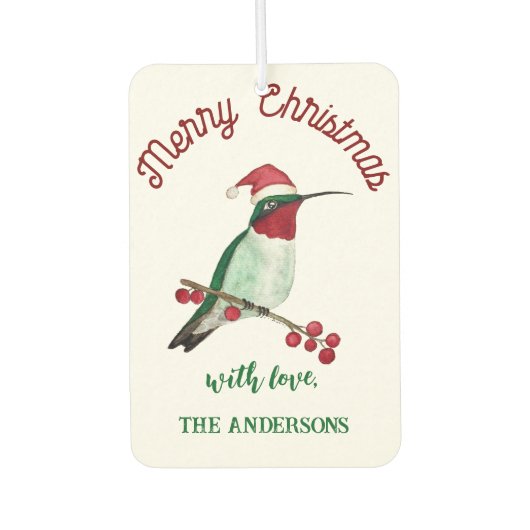 Custom Christmas Hummingbird Autolufterfrischer (Vorderseite)