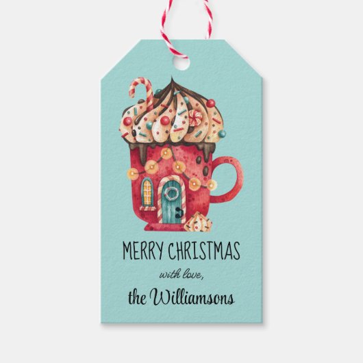 Custom Christmas Ice Cream Candy House Geschenktas Geschenkanhänger (Vorderseite)