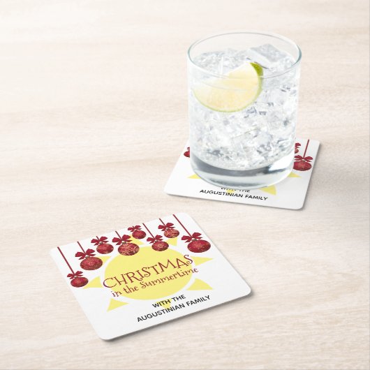 Custom CHRISTMAS IN THE SUMMERTIME Rechteckiger Pappuntersetzer (Vor Ort)