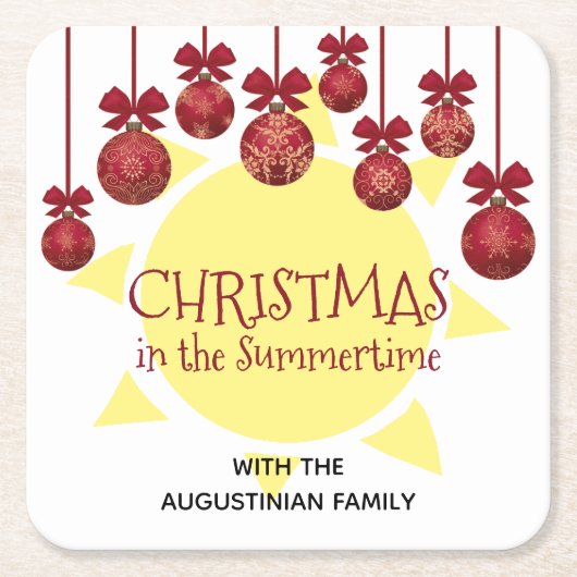 Custom CHRISTMAS IN THE SUMMERTIME Rechteckiger Pappuntersetzer (Vorderseite)