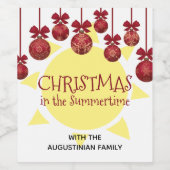 Custom CHRISTMAS IN THE SUMMERTIME Weinetikett (Einzelnes Label)