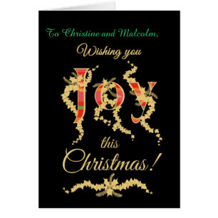 Custom Christmas Joy Gold-Effekt-Foliage auf Schwa