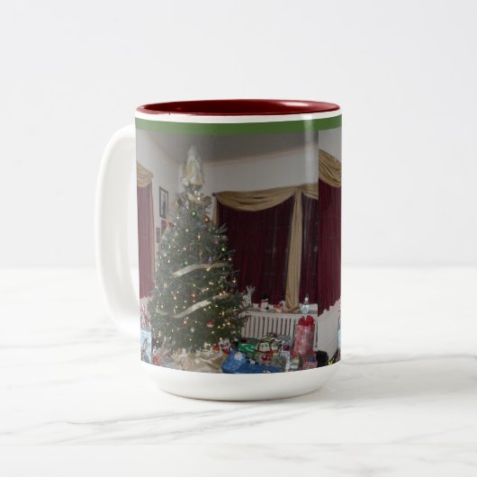 CUSTOM CHRISTMAS KAFFEE TASSE MIT FOTO (Vorderseite Links)