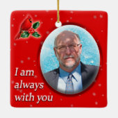Custom Christmas Kardinal Snowflakes on Red Keramikornament (Rückseite)