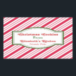 Custom Christmas Kitchen Stickers<br><div class="desc">Pfefferminzstreifen zieren diese Küchenaufkleber. Personalisieren Sie diese Aufkleber,  indem Sie den Text ändern. Das Design stammt aus der Originalkunst.</div>