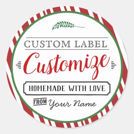 Custom Christmas Labels Perfekt für hausgemachte G Runder Aufkleber (Vorderseite)