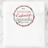 Custom Christmas Labels Perfekt für hausgemachte G Runder Aufkleber (Tasche)