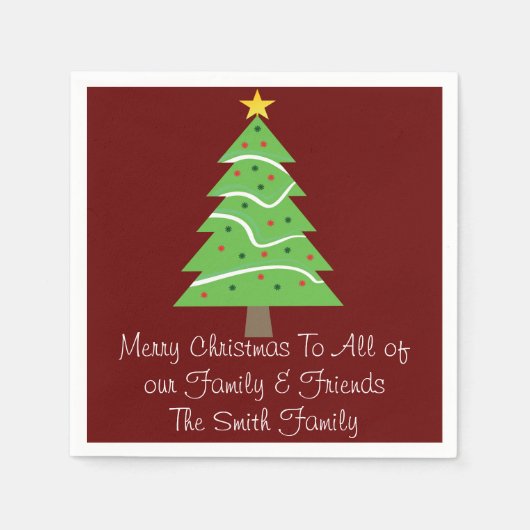 Custom Christmas Message Napkins Serviette (Vorderseite)
