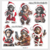 Custom Christmas Monkey Primat Ape Funny Call Aufkleber (Blatt)