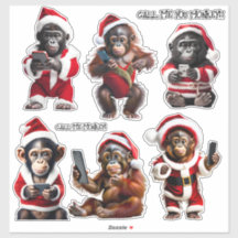 Custom Christmas Monkey Primat Ape Funny Call