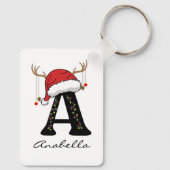 Custom Christmas Monogram Keychain for Coworkers Schlüsselanhänger (Rückseite)