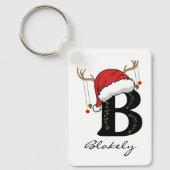 Custom Christmas Monogram Keychain for Friends Schlüsselanhänger (Vorderseite)