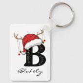 Custom Christmas Monogram Keychain for Friends Schlüsselanhänger (Rückseite)