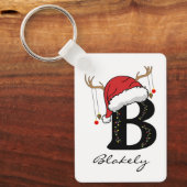 Custom Christmas Monogram Keychain for Friends Schlüsselanhänger (Vorderseite)